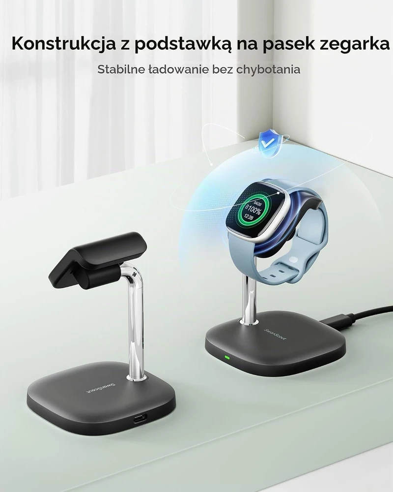 SwanScout magnetinis išmaniojo laikrodžio įkroviklis Fitbit Versa ir Sense, 3 W, 505FB