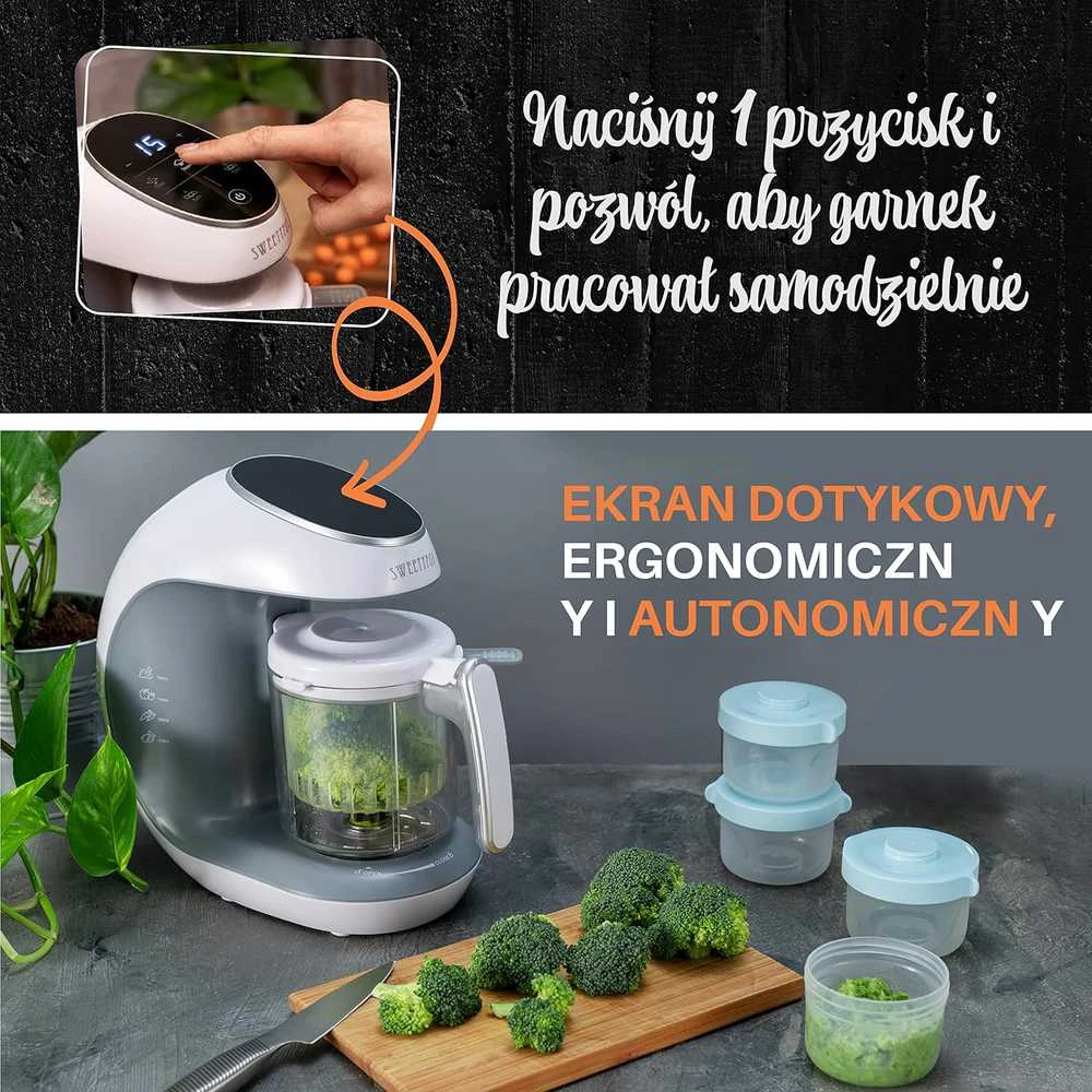 Sweety Fox daugiafunkcis kūdikių maisto gaminimo robotas 7in1 su garintuvu, maišytuvu, sterilizatoriumi, 300 W, SSD-yxerji-F2-0053