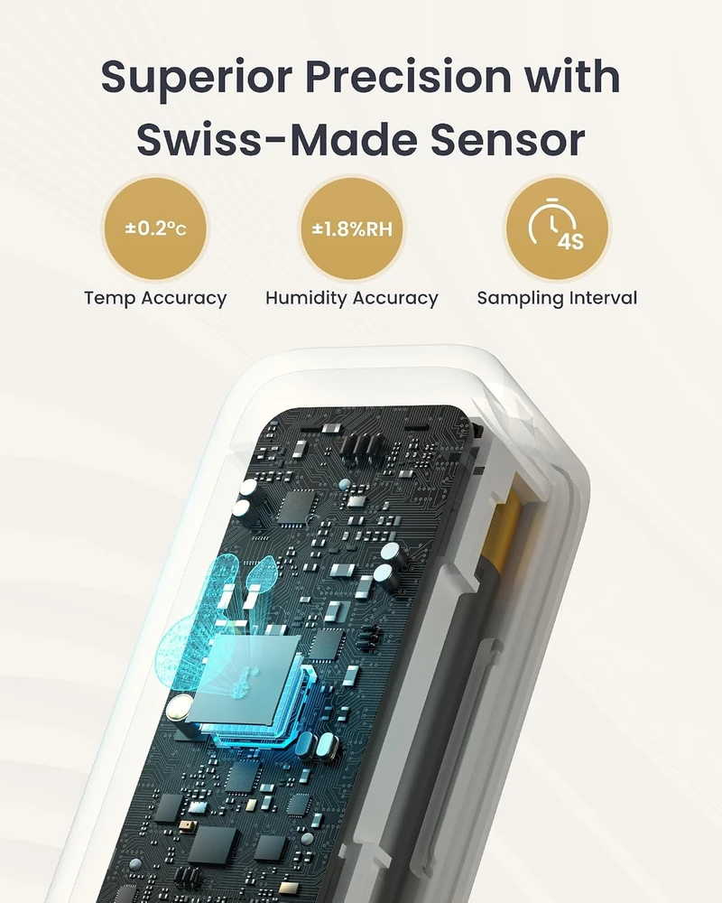 SwitchBot Bluetooth termometras-higrometras IP65 su temperatūros ir drėgmės jutikliu W3400012