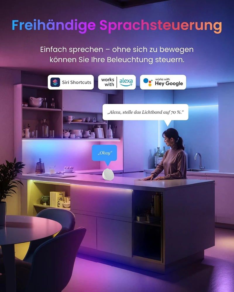 SwitchBot išmanioji RGBICWW LED juosta 5 m, 24 W, Wi-Fi, Bluetooth, Matter, W1702109
