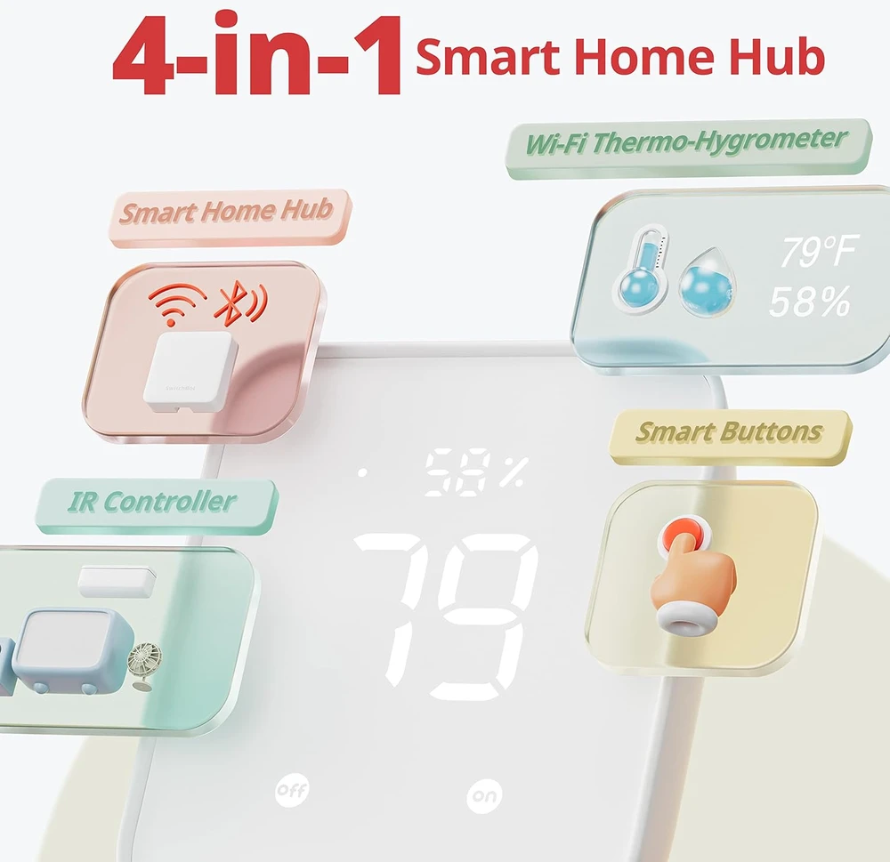 SwitchBot išmaniųjų namų valdiklis Hub 2 su Wi-Fi, infraraudonųjų spindulių valdymu ir Matter W3202100