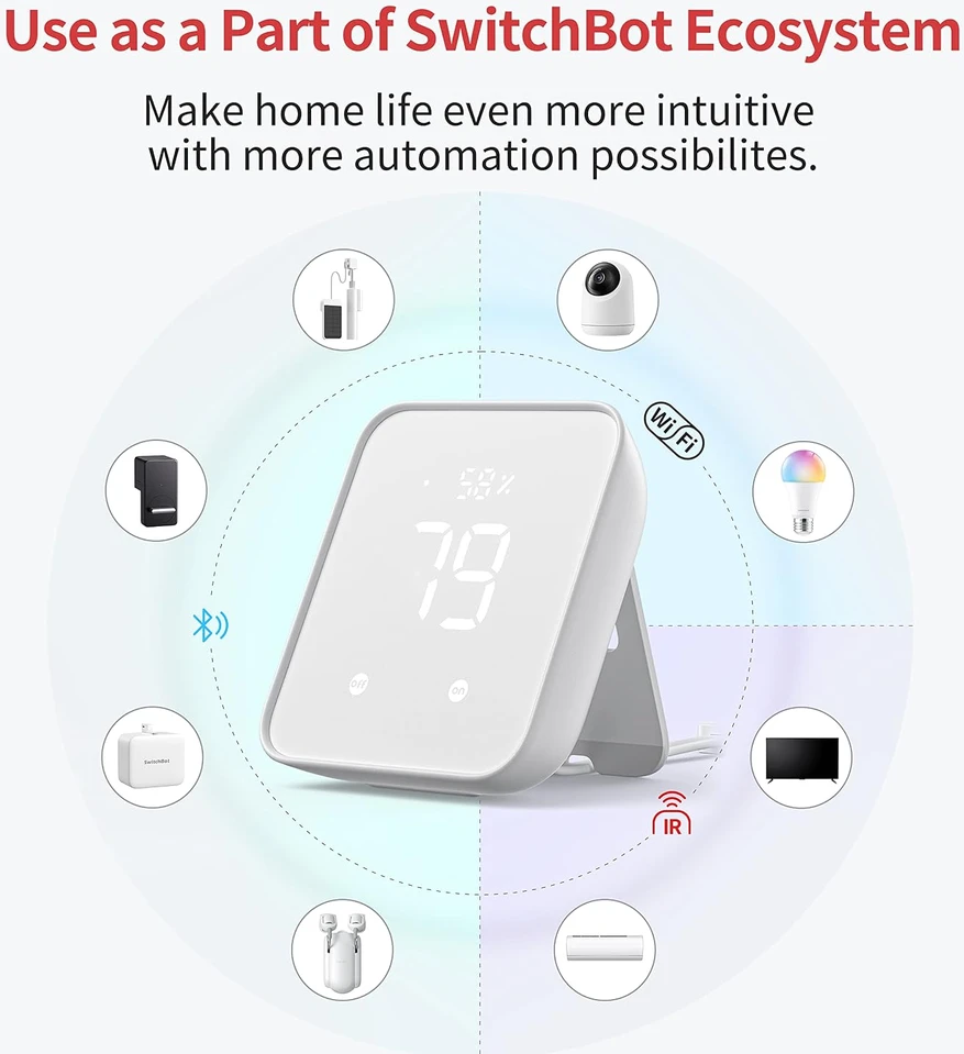 SwitchBot išmaniųjų namų valdiklis Hub 2 su Wi-Fi, infraraudonųjų spindulių valdymu ir Matter W3202100