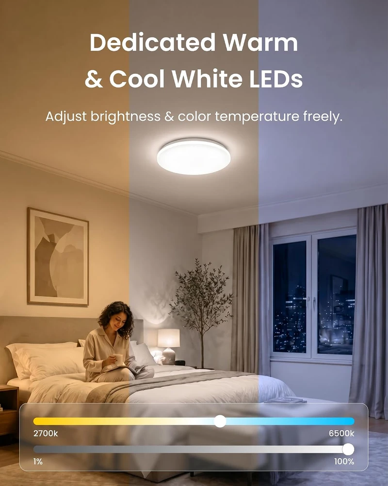SwitchBot LED lubinis šviestuvas RGBICWW, 32 W, 3 200 lm, Matter, 37,6 cm, W10802310