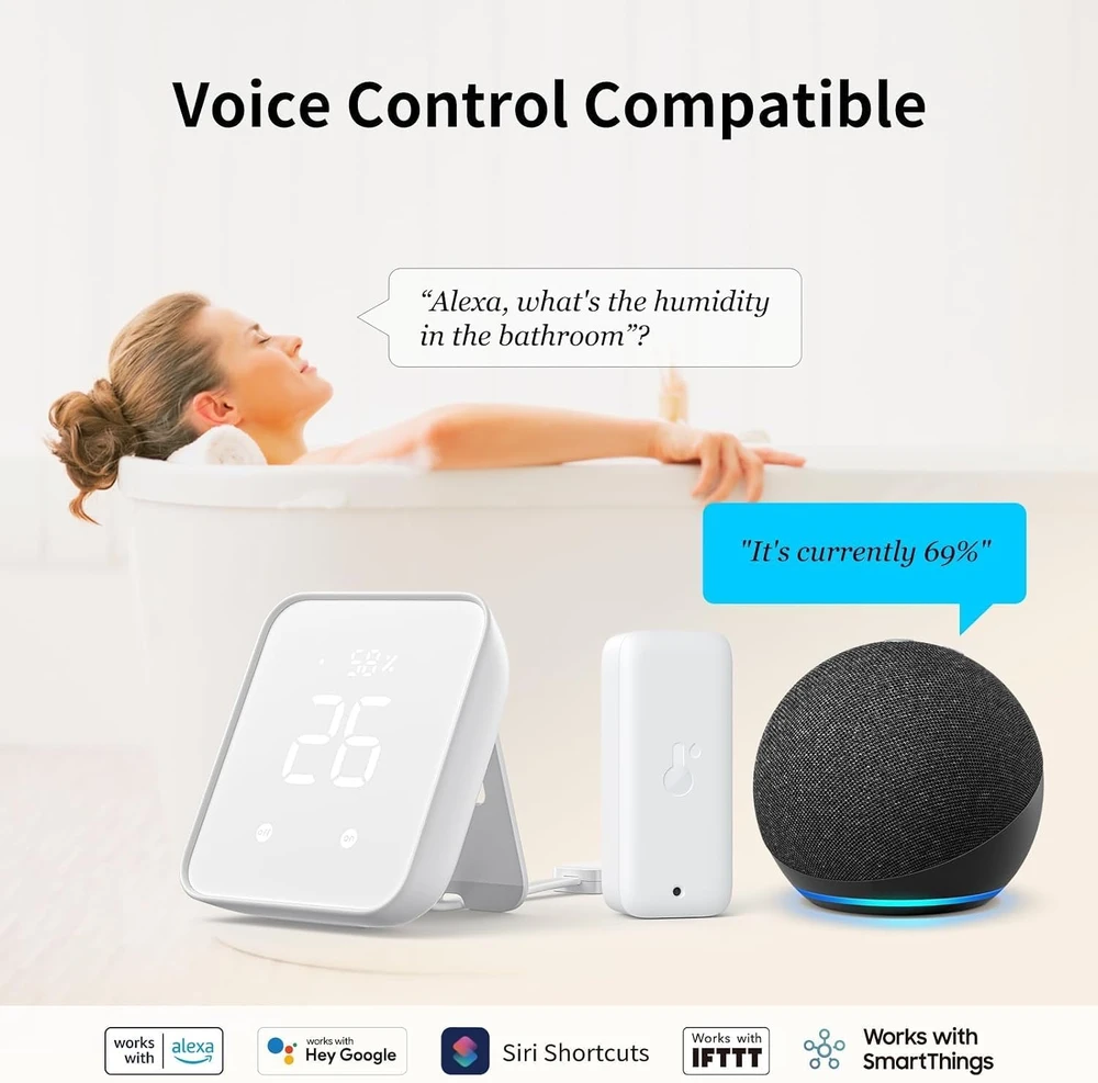 SwitchBot vidaus ir lauko termometrų su higrometrais rinkinys IP65, 4 vnt. su Hub 2 W3400010