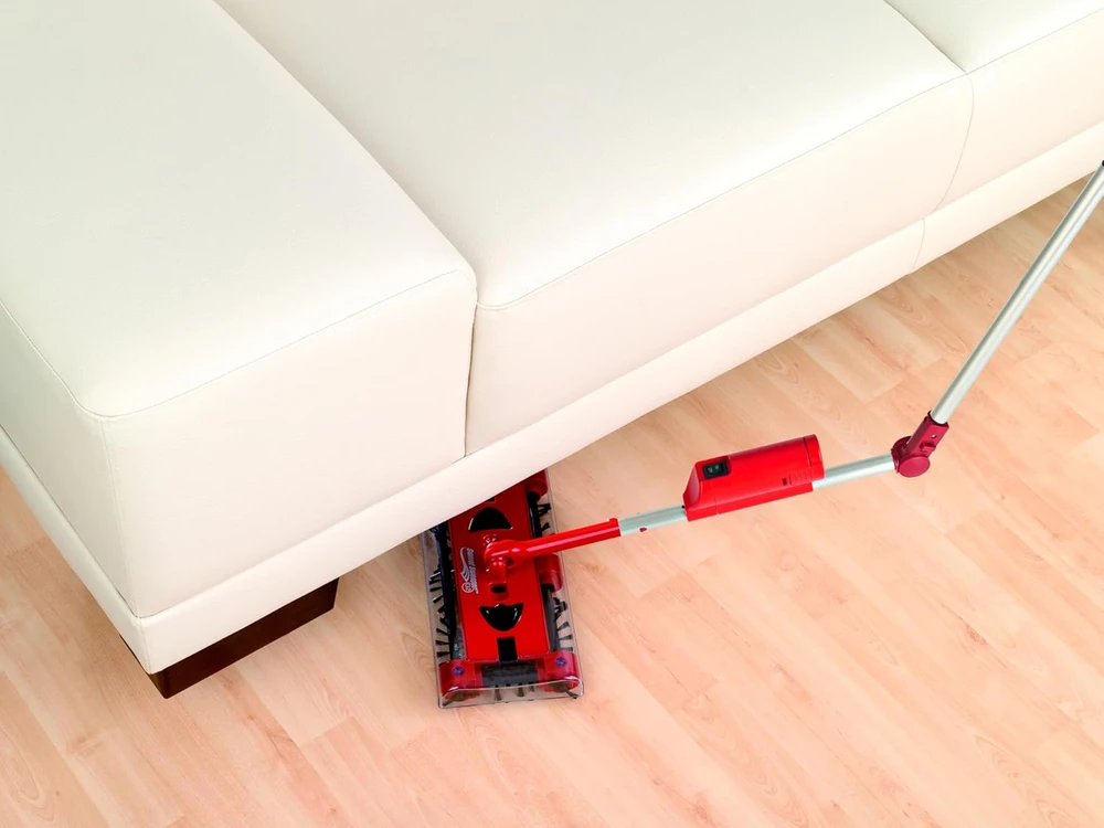 Swivel Sweeper akumuliatorinė grindų šluota be laidų, 360° sukamasis mechanizmas, lengva konstrukcija