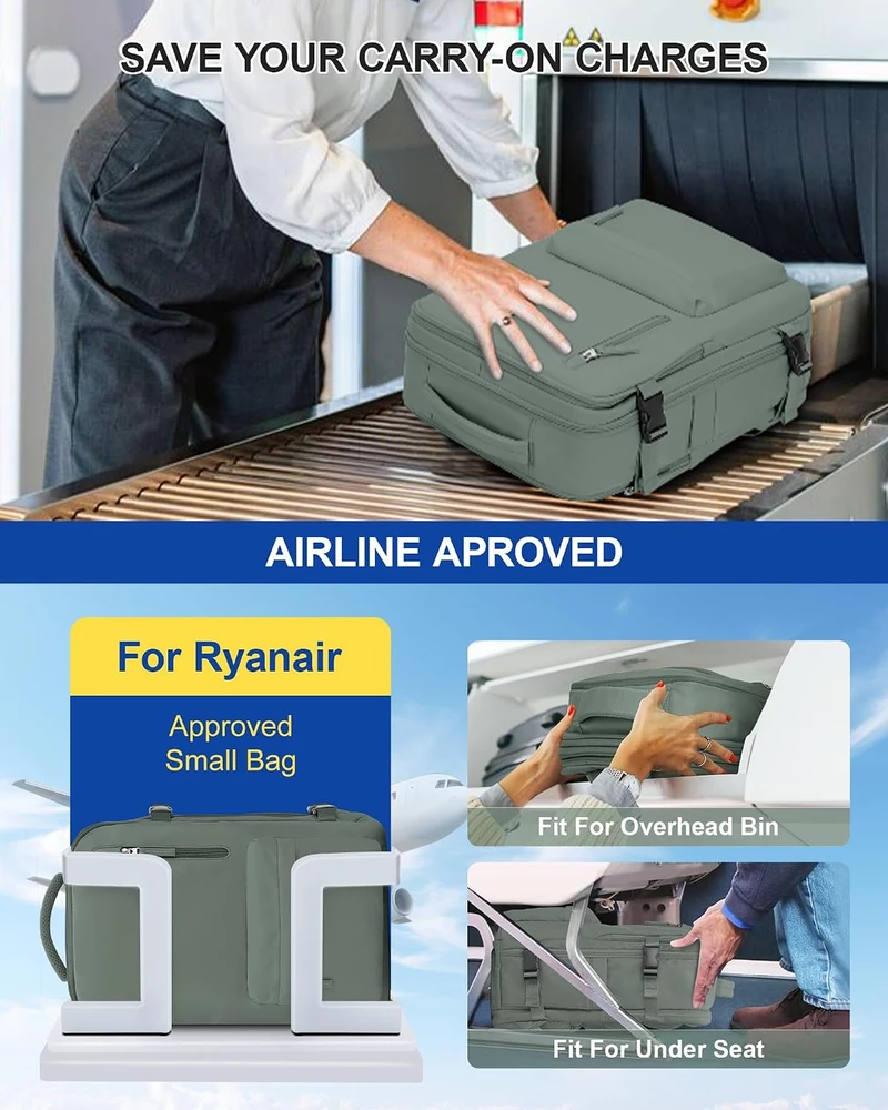 SZLX kelioninė rankinio bagažo kuprinė 40 x 25 x 20 cm su USB jungtimi