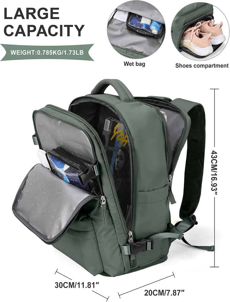 SZLX kelioninė rankinio bagažo kuprinė 40 x 25 x 20 cm su USB jungtimi