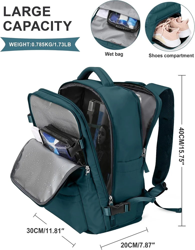 SZLX kelioninė rankinio bagažo kuprinė 40 x 25 x 20 cm su USB jungtimi