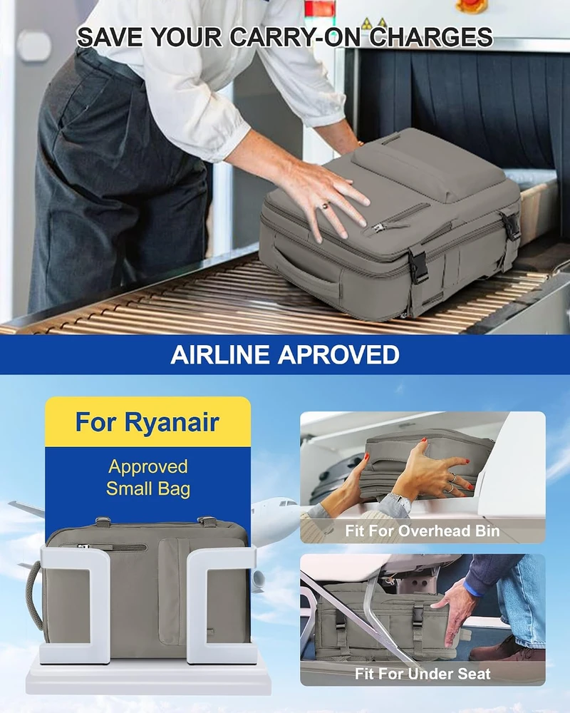 SZLX kelioninė rankinio bagažo kuprinė 40 × 25 × 20 cm su USB prievadu