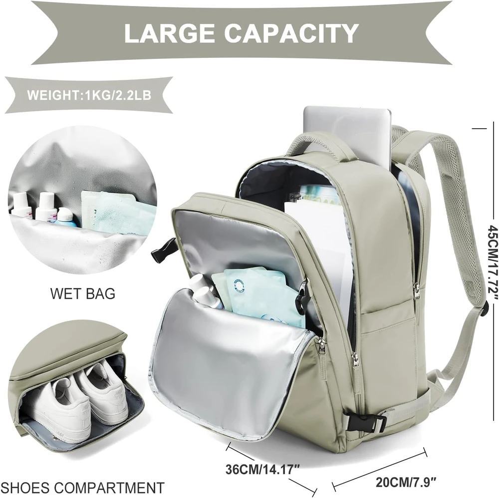 SZLX rankinio bagažo kuprinė su USB prievadu, 33,6 l, 45 × 36 × 20 cm, poliesteris, 3611