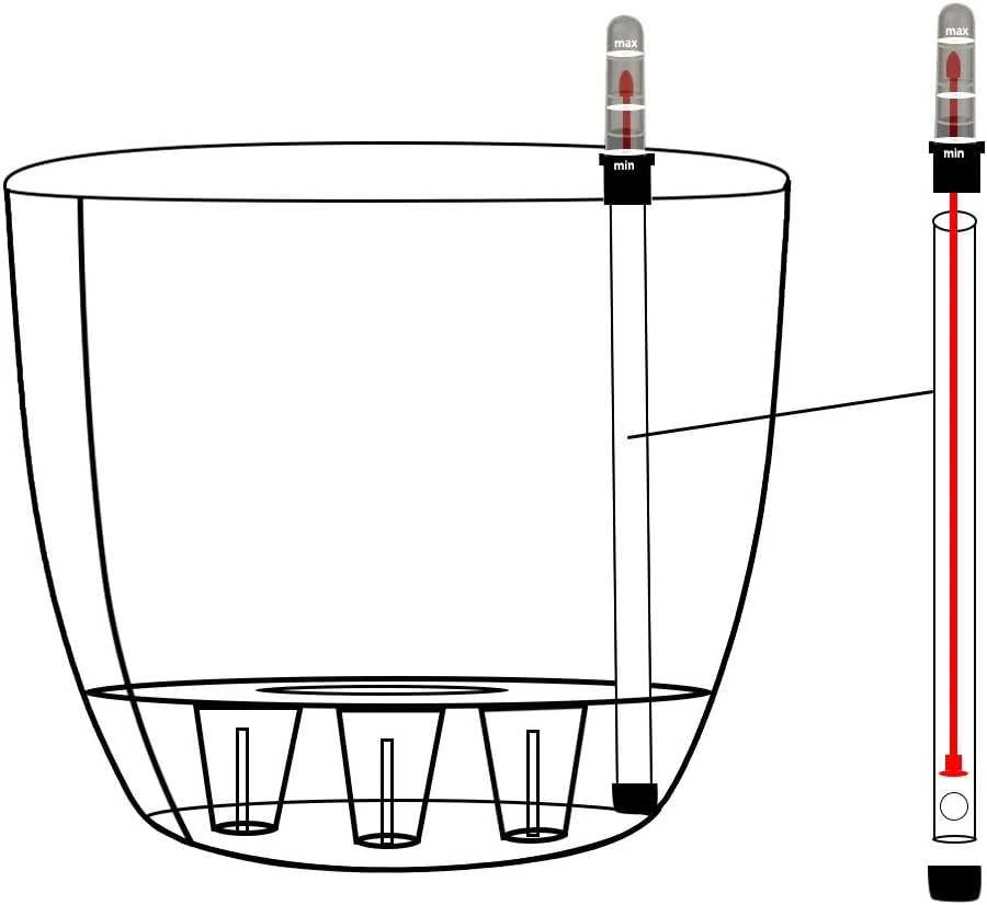 T4U dekoratyvinių plastikinių vazonų rinkinys, 15 cm, su savilaistymo sistema, 4 vnt.