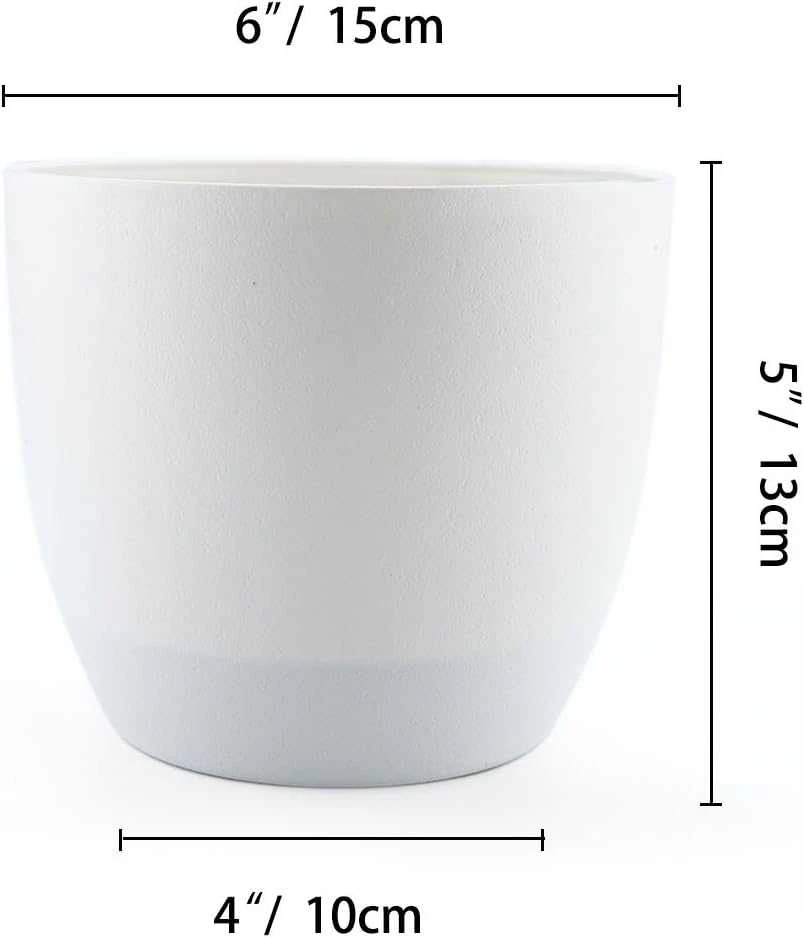 T4U dekoratyvinių plastikinių vazonų rinkinys, 15 cm, su savilaistymo sistema, 4 vnt.