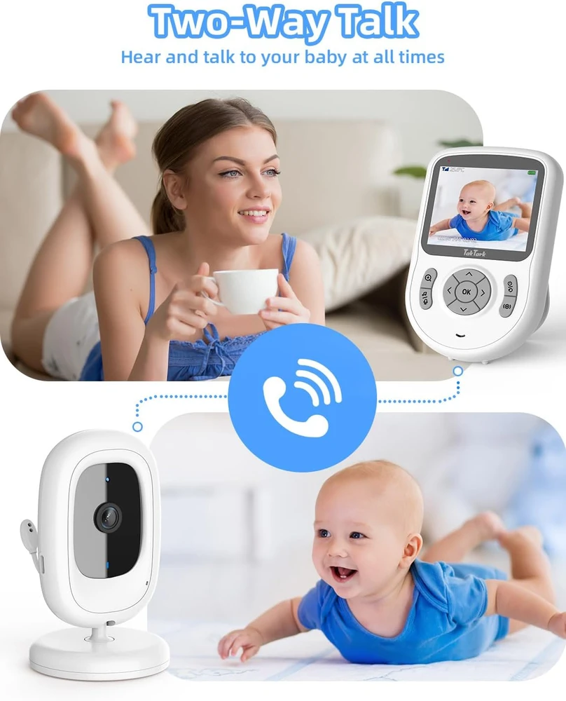 TakTark elektroninė auklė su kamera, 2,8 col. IPS 720p ekranu, VOX, BBM617-EU