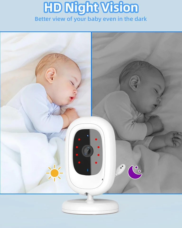 TakTark elektroninė auklė su kamera, 2,8 col. IPS 720p ekranu, VOX, BBM617-EU