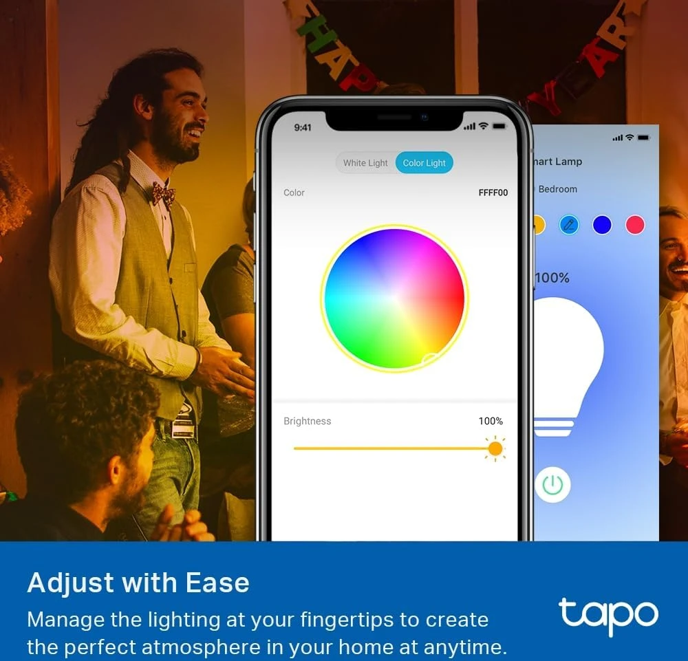 TP-Link Tapo išmaniosios LED lemputės E27 Wi-Fi, 4 vnt., 806 lm, reguliuojamų spalvų, L530E