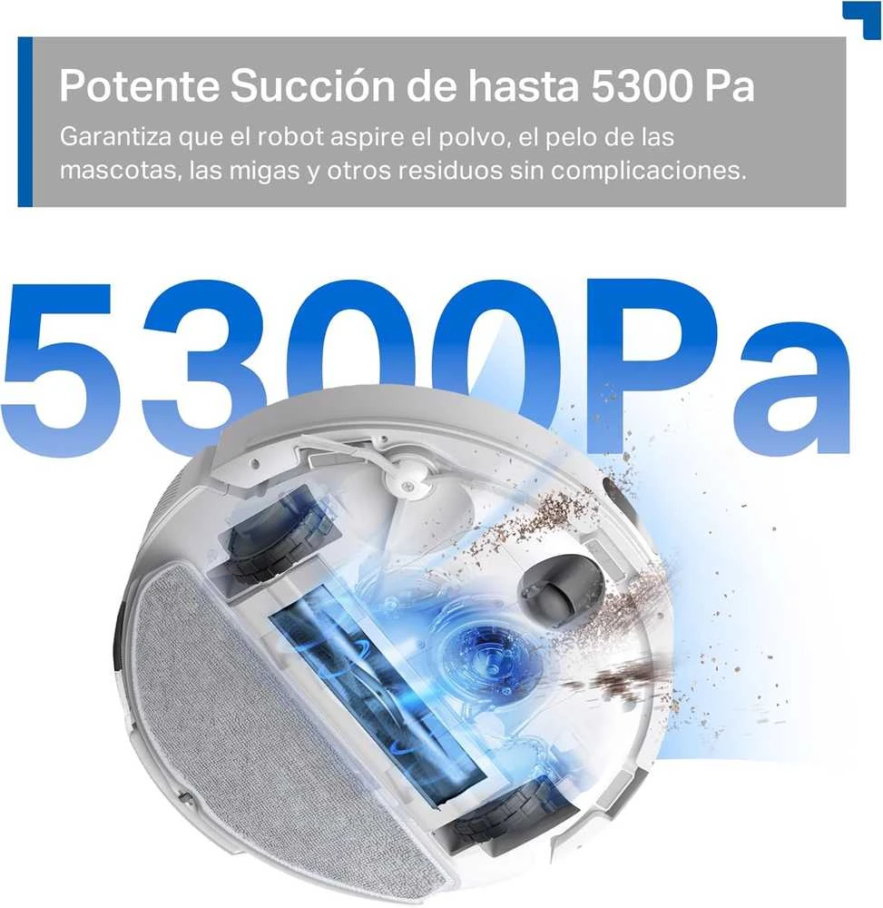 TP-LINK „Hyper Suction Robot“ dulkių siurblys ir šluostė | Tapo RV30 Max Plus | Wet&Dry | 2600 mAh | Dulkių talpa 3 L | 5300 Pa | Juodas