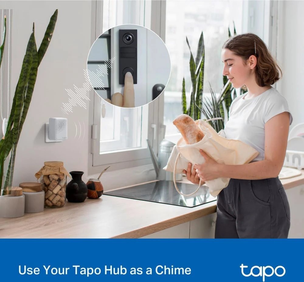 Tapo vaizdo domofonas 2K 3 MP su AI veido aptikimu, Wi-Fi, IP54, USB-C ir 5200 mAh baterija, Tapo D205