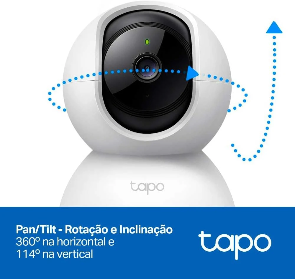 TP-LINK Pan/Tilt namų apsaugos WiFi kamera su dienos/nakties vaizdu, 1080p FHD, Micro SD kortelių talpa iki 128 GB, H.264 vaizdo įrašas, 360/114 žiūrėjimo kampas.