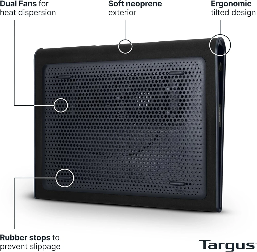 Targus | Notebook Cooling Pad iki 17” | 319 x 380 x 54 mm | 950 g | Juodas/Pilkas