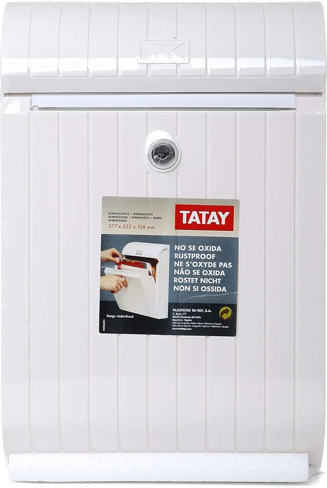 TATAY Piccolo sieninė pašto dėžutė iš ABS plastiko, 6 l, balta, 0044007