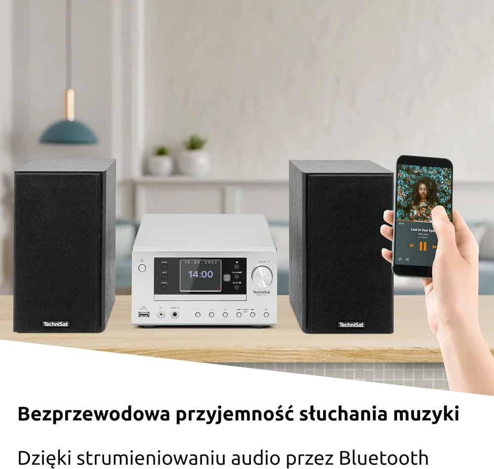Muzikinis centras TechniSat Hi-Fi sistema VIOLA 710 CD IR su DAB+, interneto radiju ir CD grotuvu