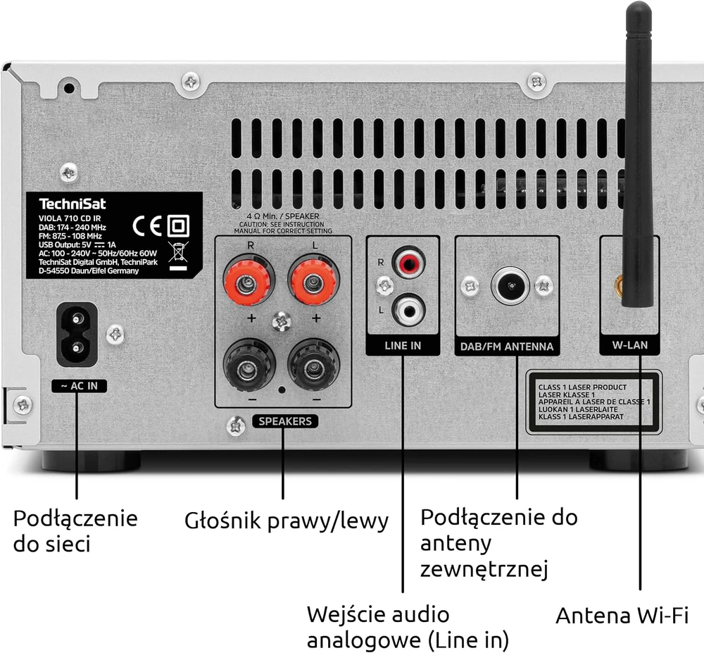 Muzikinis centras TechniSat Hi-Fi sistema VIOLA 710 CD IR su DAB+, interneto radiju ir CD grotuvu