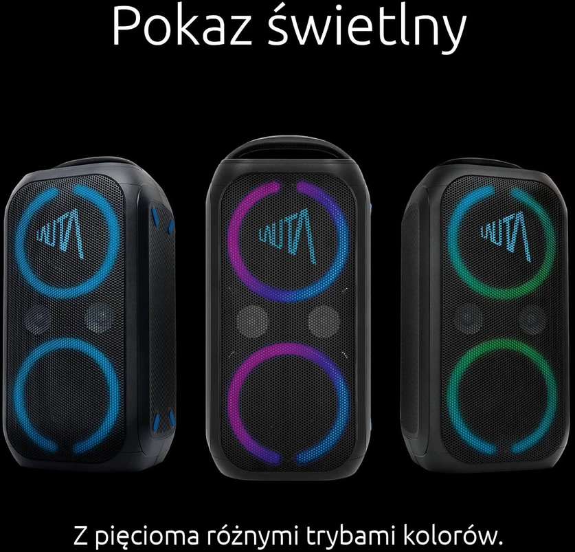 TechniSat nešiojamas Bluetooth garsiakalbis 80 W RMS, TWS, Bass Boost, LED, IPX4, WUMMSBOX