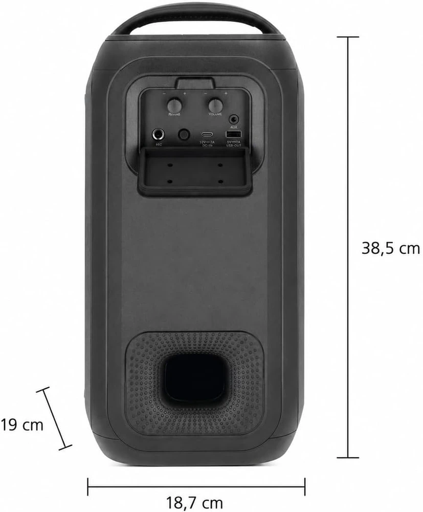 TechniSat nešiojamas Bluetooth garsiakalbis 80 W RMS, TWS, Bass Boost, LED, IPX4, WUMMSBOX