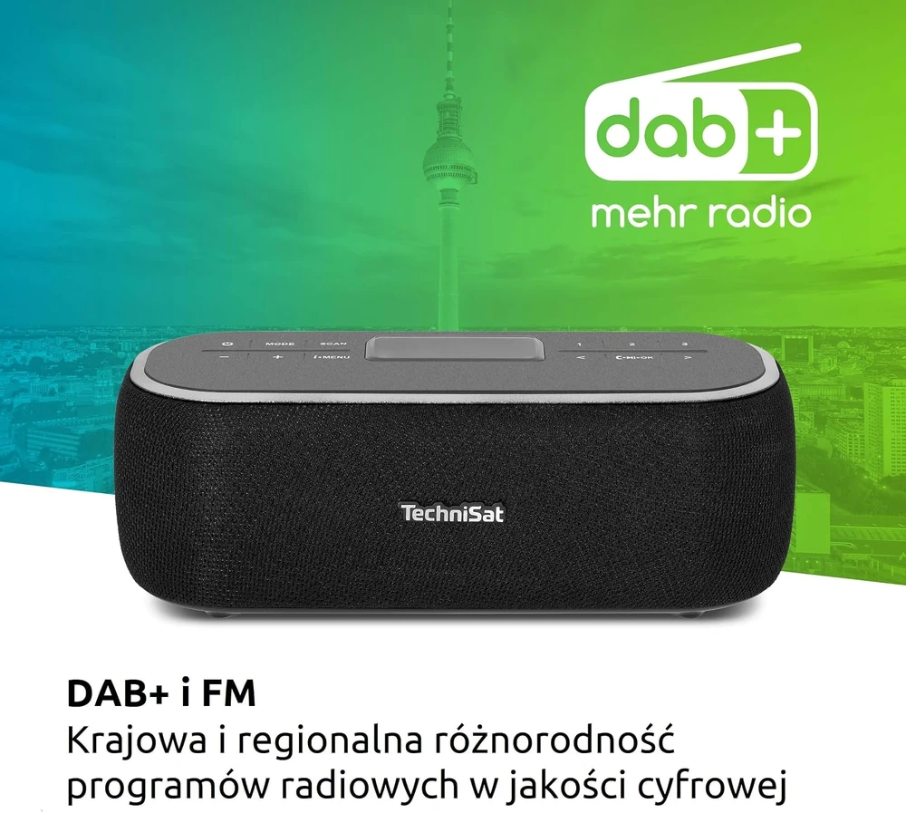 TechniSat nešiojamas Bluetooth garsiakalbis su DAB+/FM radiju, 6 W, VIOLA BT 1