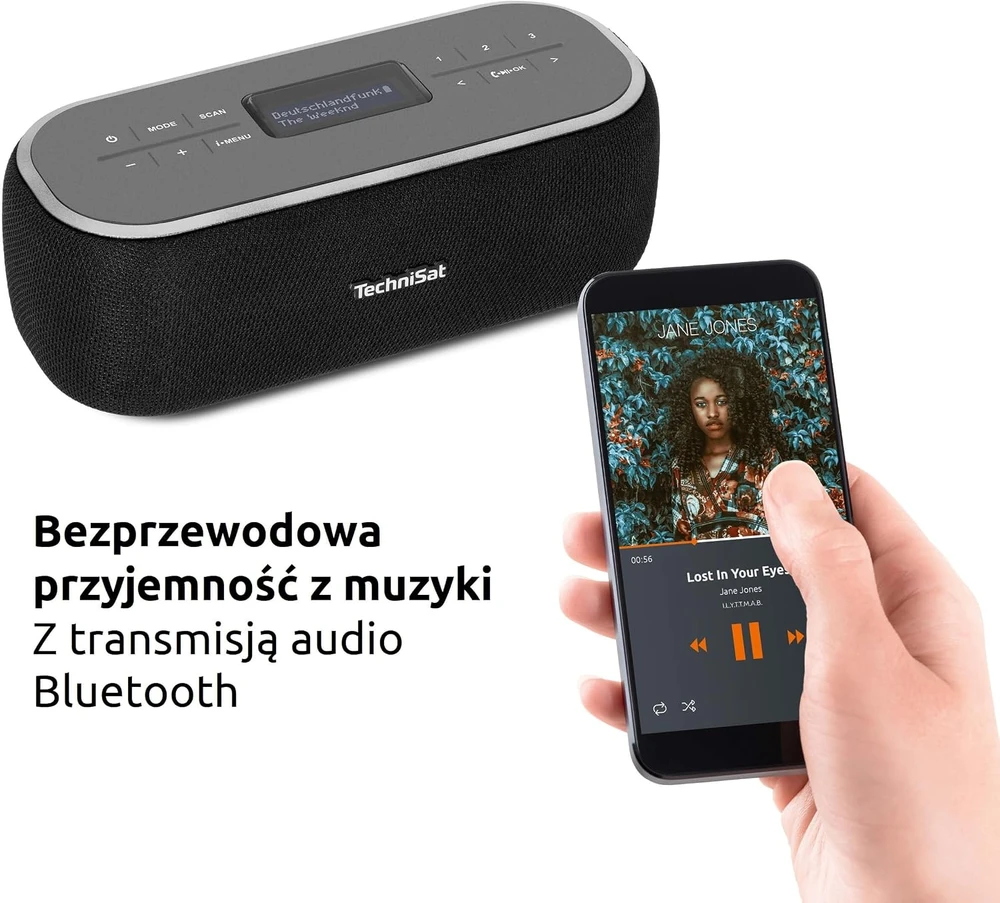 TechniSat nešiojamas Bluetooth garsiakalbis su DAB+/FM radiju, 6 W, VIOLA BT 1