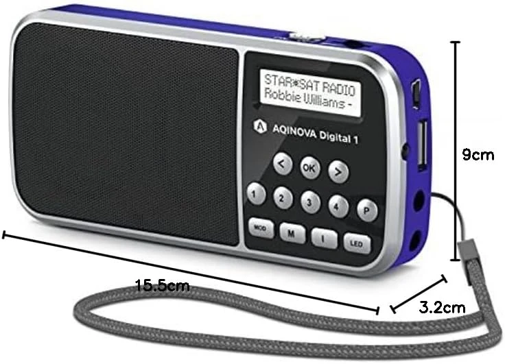 TechniSat nešiojamasis DAB+/FM radijas AQINOVA Digital 1, 1 W, 0000/3923