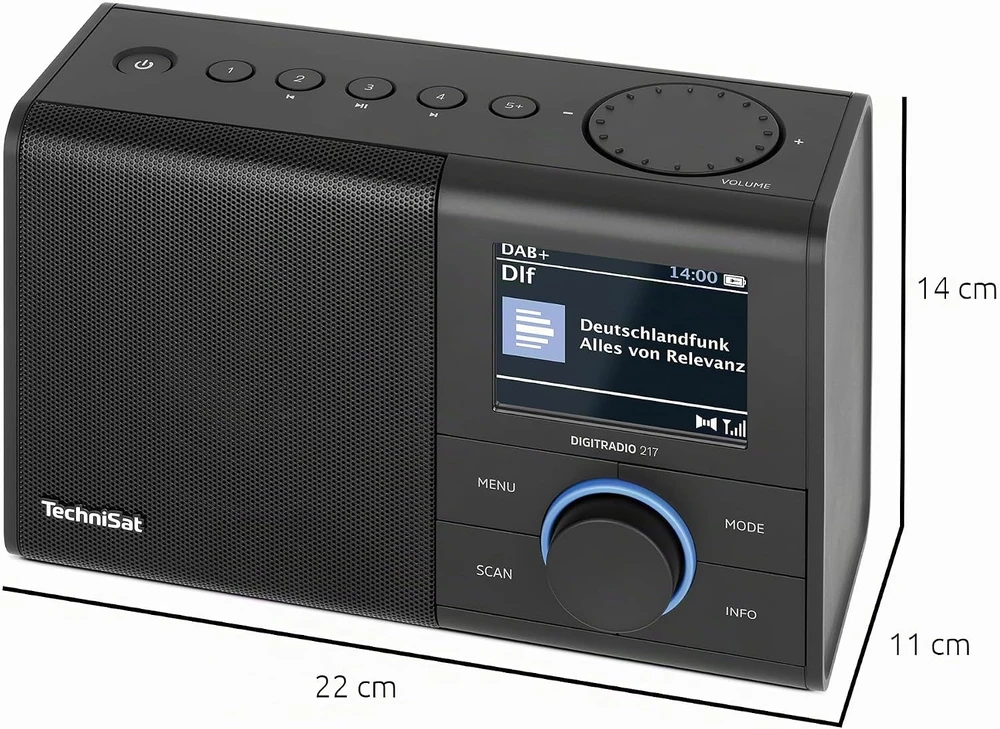 TechniSat nešiojamasis skaitmeninis DAB+ ir FM radijas su Bluetooth ir 3,2 col. ekranu, 0000/3998