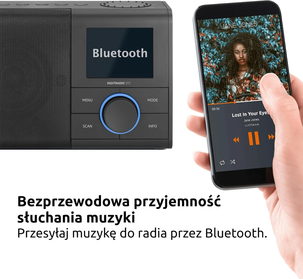 TechniSat nešiojamasis skaitmeninis DAB+ ir FM radijas su Bluetooth ir 3,2 col. ekranu, 0000/3998
