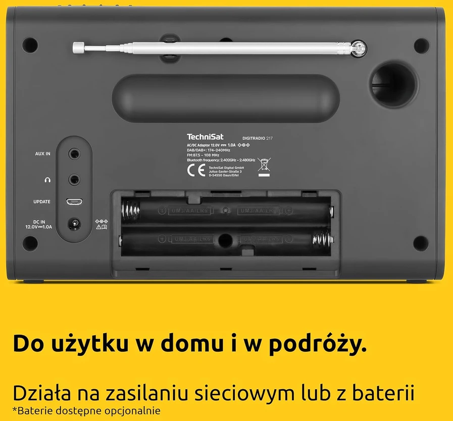 TechniSat nešiojamasis skaitmeninis DAB+ ir FM radijas su Bluetooth ir 3,2 col. ekranu, 0000/3998