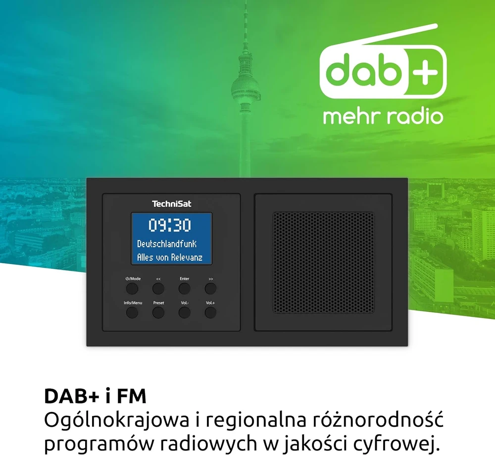 TechniSat potinkinis skaitmeninis radijas DIGITRADIO UP 1, DAB+/FM, 2 W, 0000/3900