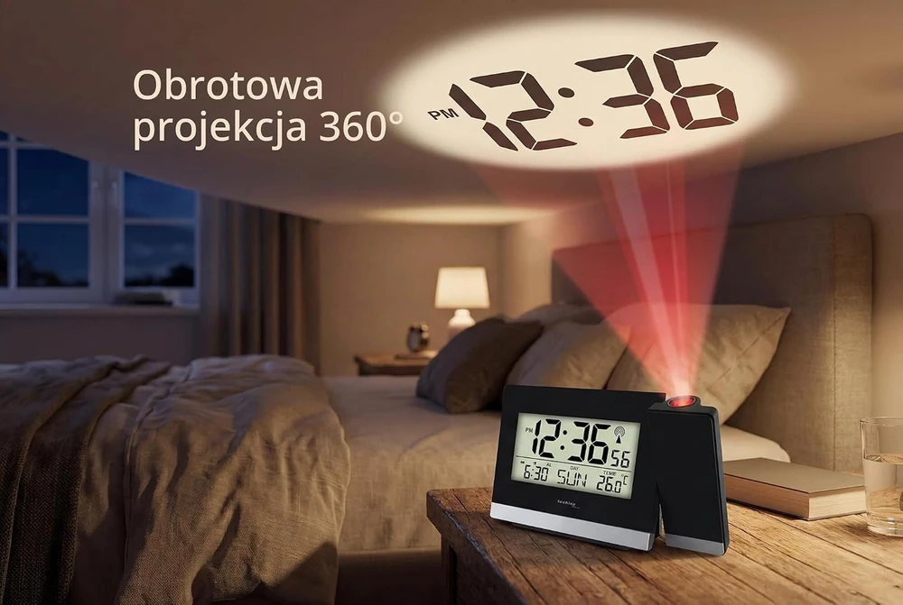 Technoline Techno line projekcinis radijo bangomis valdomas žadintuvas su temperatūros rodymu, WT536
