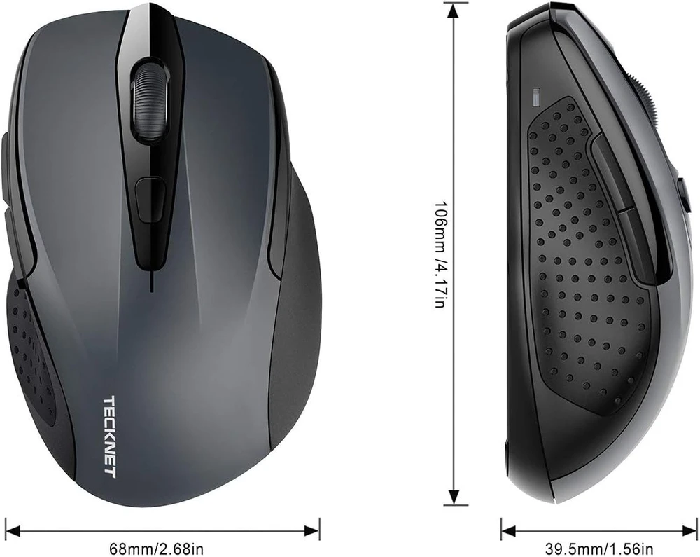 TECKNET belaidė optinė pelė su USB imtuvu, 6 mygtukais, 2600 DPI, M003