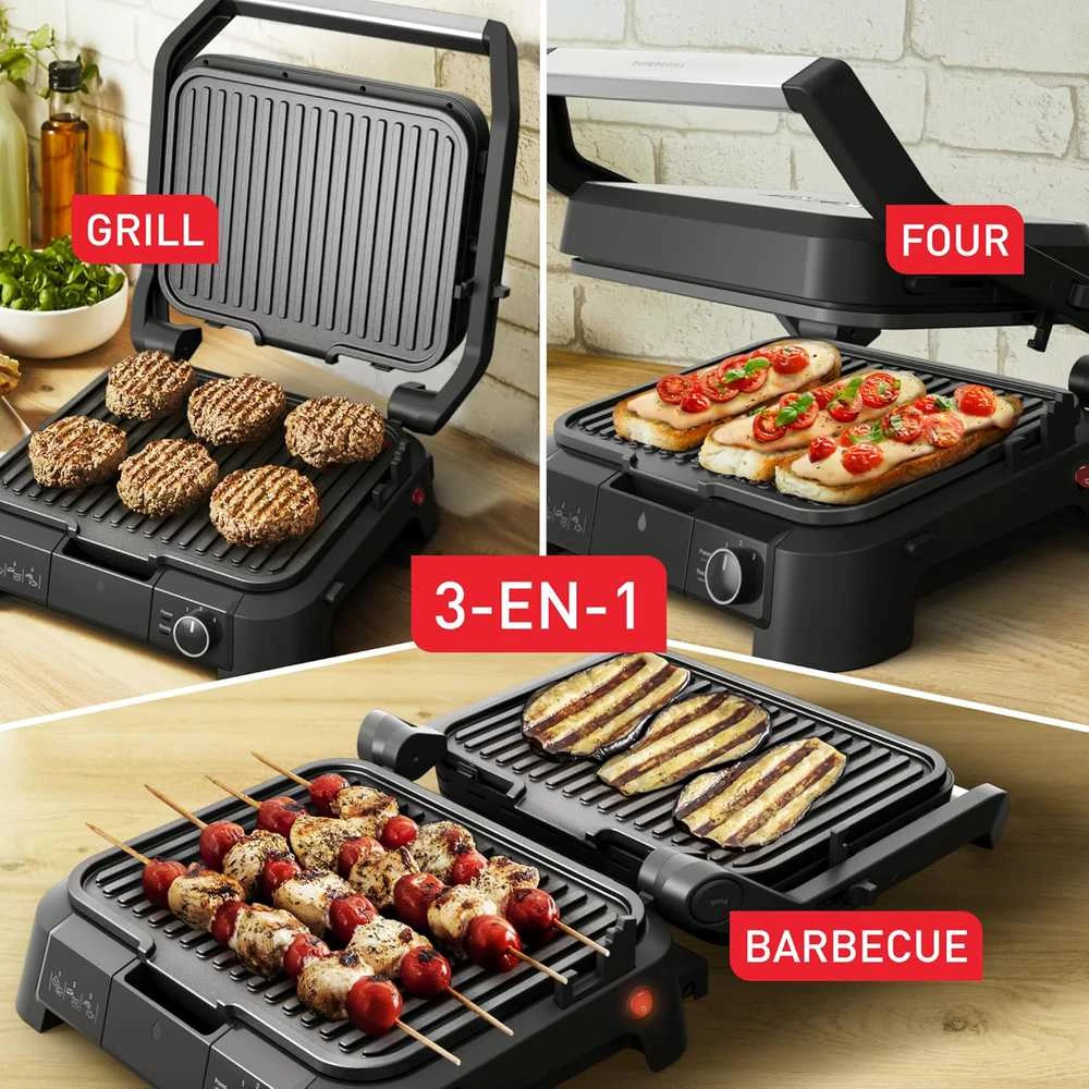 Tefal elektrinis kontaktinis grilis 3in1, 2000 W, trys temperatūros lygiai, 600 cm² plotas, GC510DE0