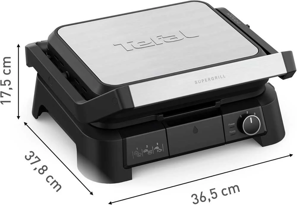 Tefal elektrinis kontaktinis grilis 3in1, 2000 W, trys temperatūros lygiai, 600 cm² plotas, GC510DE0