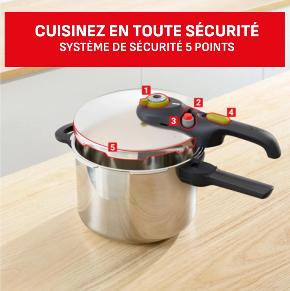 Greitpuodis Tefal Secure 5 Neo, 6L, nerūdijančio plieno