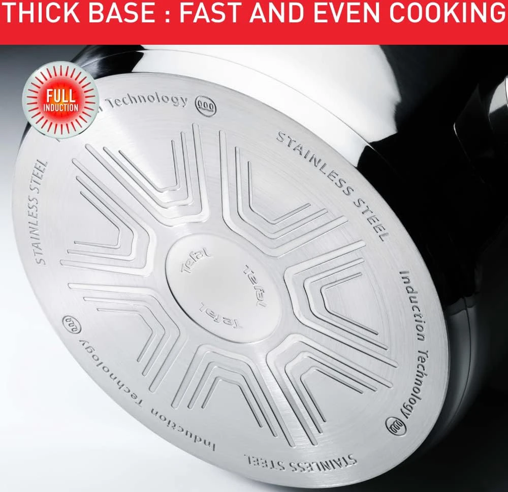 Garų puodas Tefal nerūdijančio plieno puodų ir keptuvių rinkinys Comfort Max 5 dalių, indukcijai, C972S544