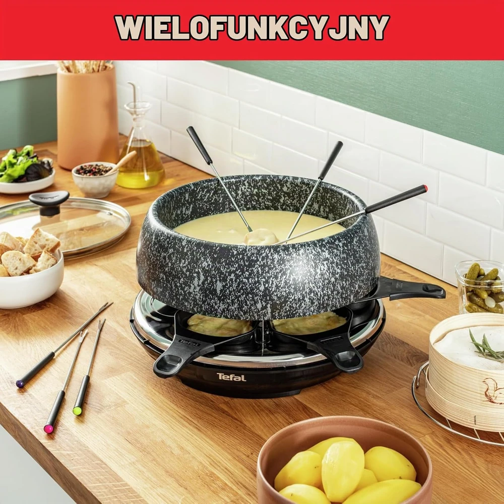 Tefal raclette ir fondiu grilis Cheese'n Co 6 asmenims, 850 W, RE12C812