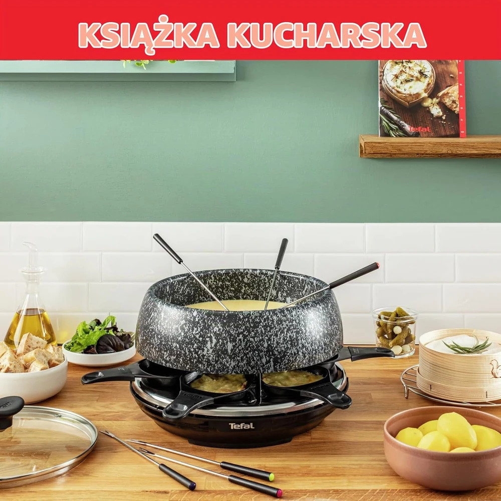Tefal raclette ir fondiu grilis Cheese'n Co 6 asmenims, 850 W, RE12C812