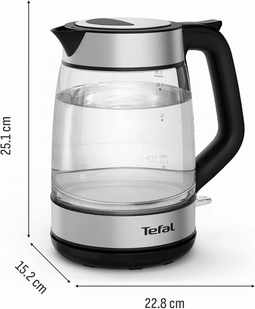 Tefal stiklinis elektrinis virdulys Express, 1,7 l, 2200 W, KI6A58E0