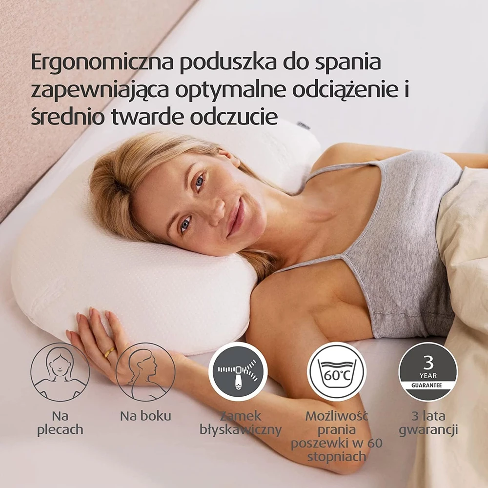 TEMPUR ergonominė miego pagalvė Sonata M, vidutinio kietumo, 61 x 40 x 11 cm