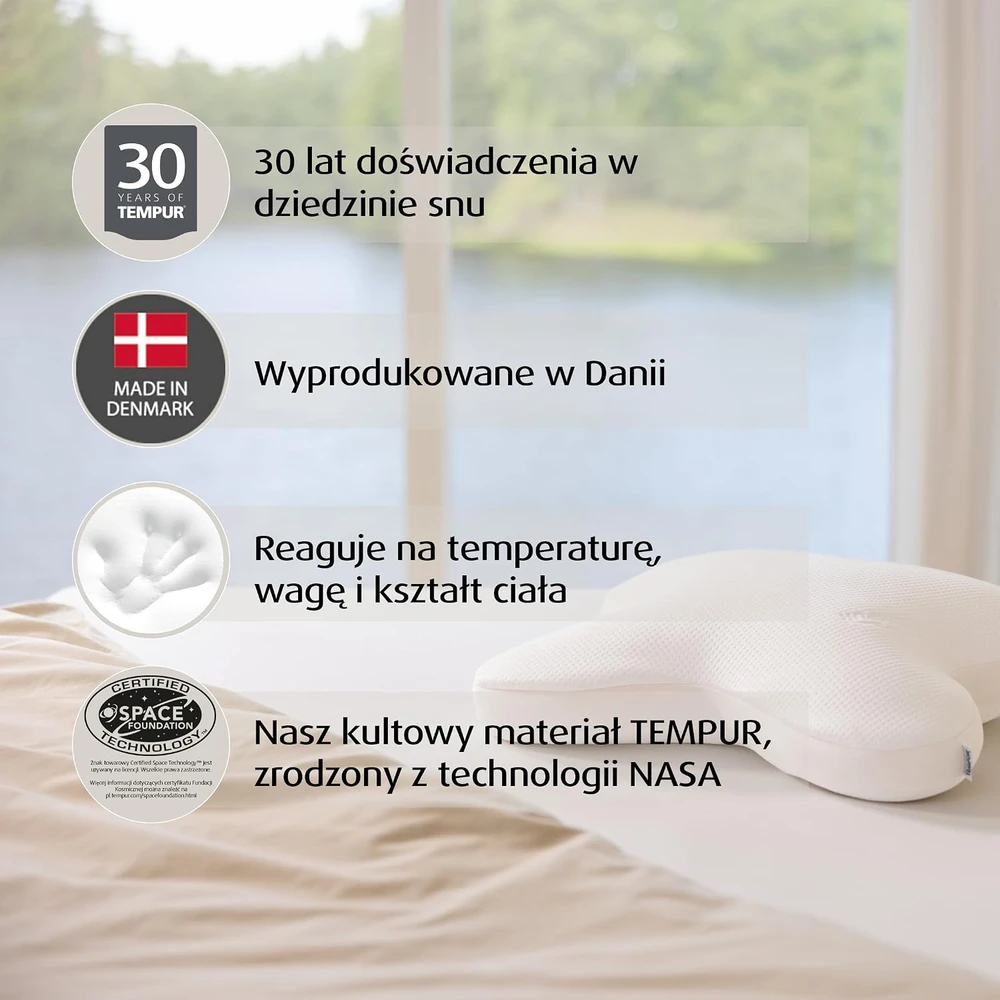 TEMPUR ergonominė pagalvė miegantiems ant pilvo Ombracio 60 x 50 cm