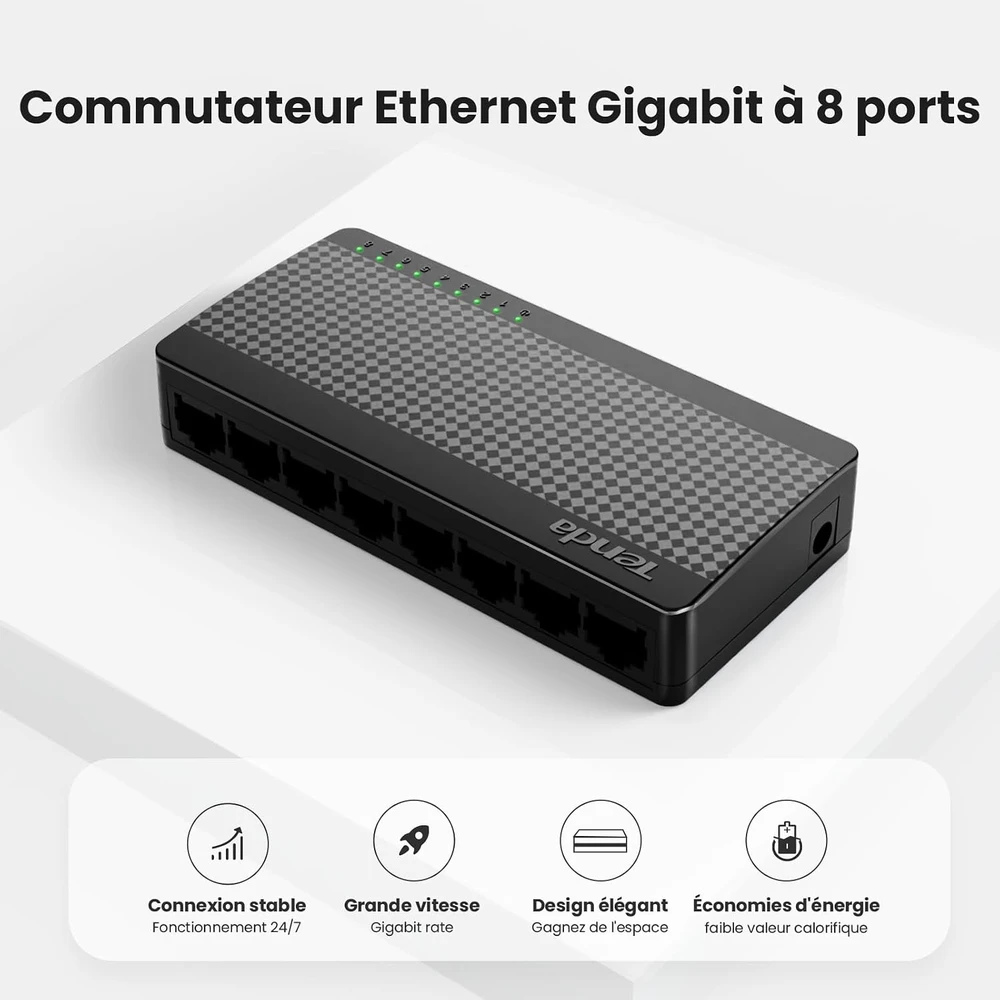 Šakotuvas Tenda 8 prievadų Gigabit Ethernet nevaldomas tinklo komutatorius SG108 V4.0