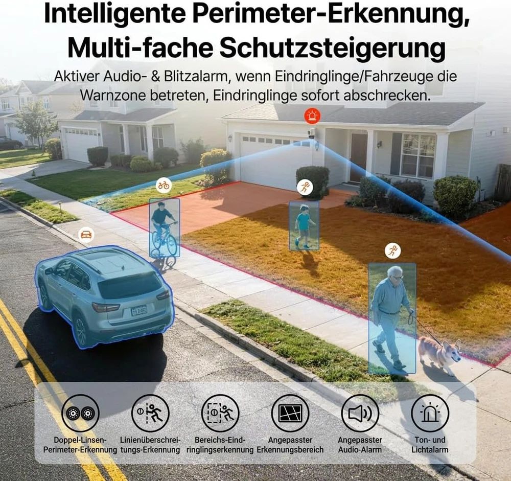 Tenda lauko stebėjimo kamera su dviem 5 MP objektyvais, Wi-Fi, PTZ, IP65, CH10