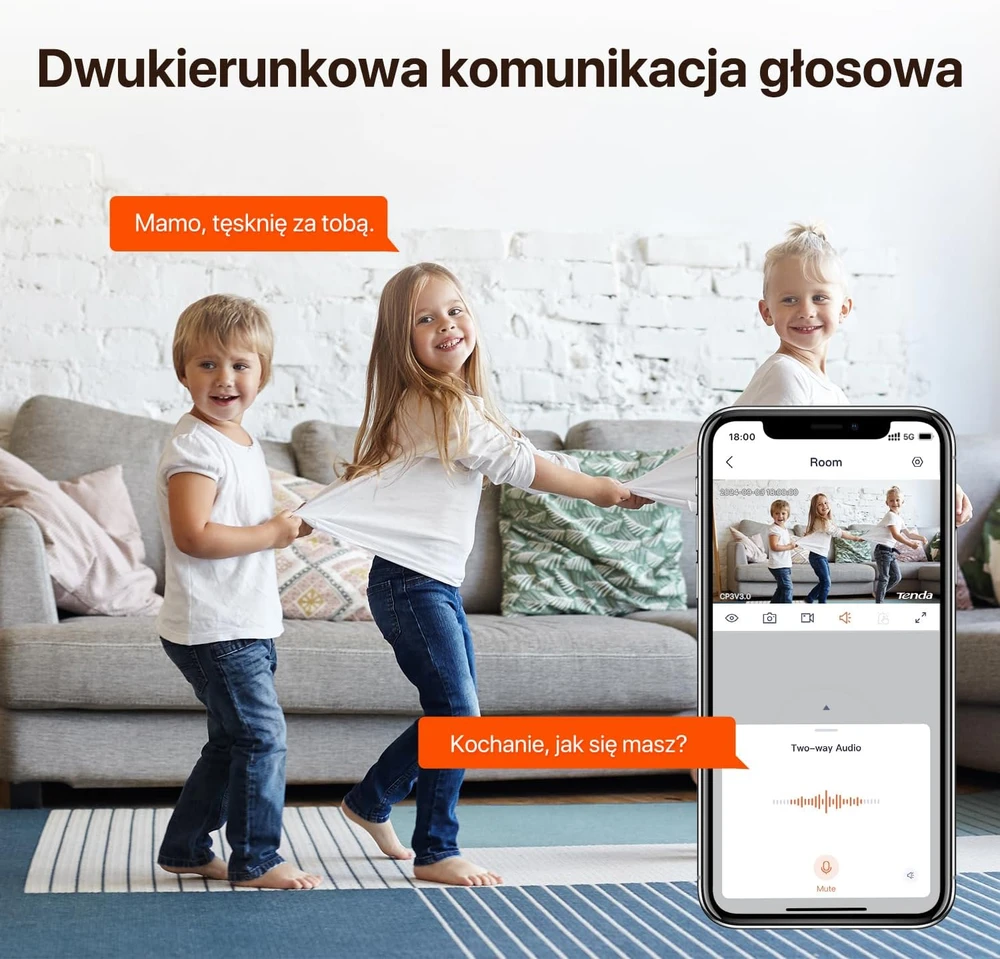 Tenda Wi-Fi vidaus stebėjimo kamera 2K 3 MP su dvipusiu garsu CP3 V3.0