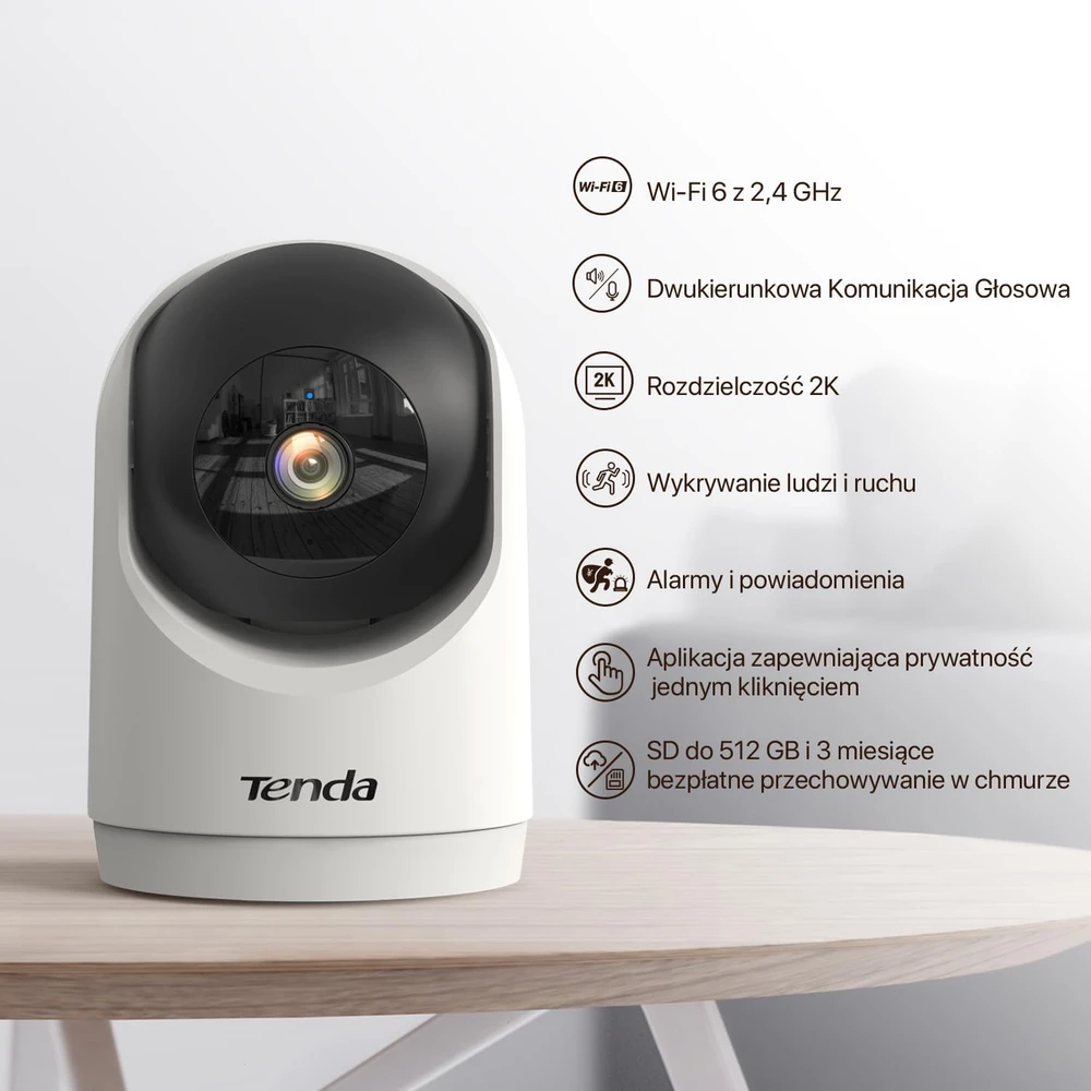 Tenda Wi-Fi vidaus stebėjimo kamera 2K 3 MP su dvipusiu garsu CP3 V3.0